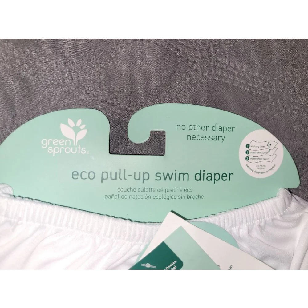 Baby Green Sprouts White Eco Pull-Up Swim Diaper One Size